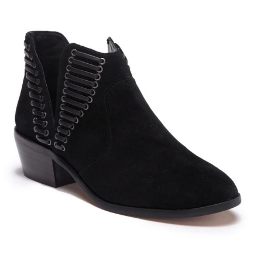 VINCE CAMUTO Prevista Black Suede Booties - Picture 1 of 6